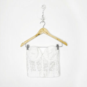 VTG 90s Y2K 00s FREDERICK'S OF Hollywood lace bustier white bridal womens 36C